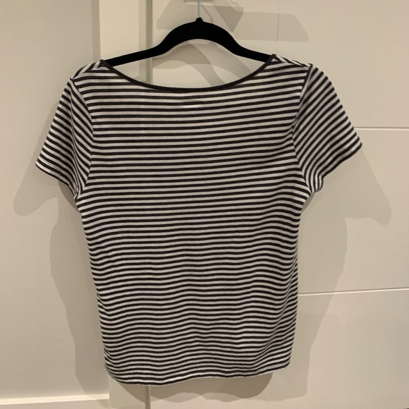 This is a extra small black and white striped t-shirt - Picture 2 of 3